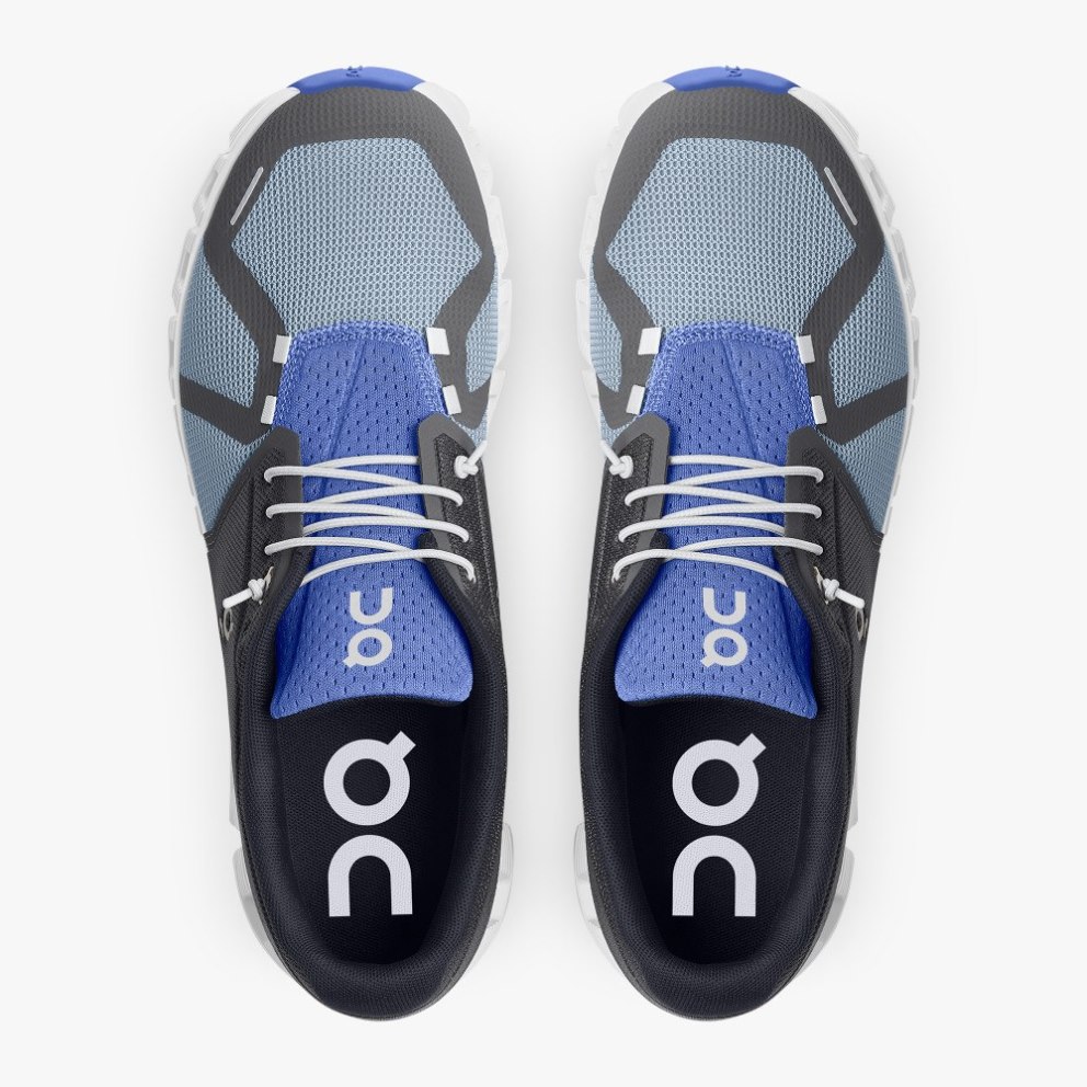 On Cloud 5 Push Men's Sneakers Black / Blue | XCK348-CA