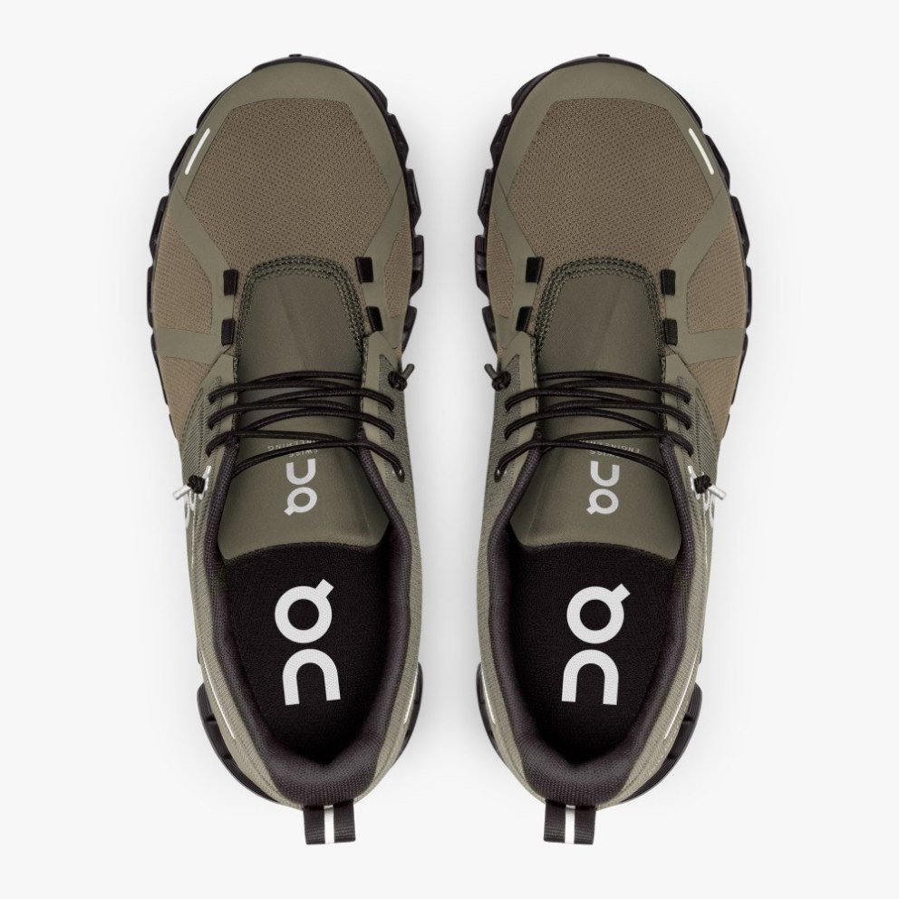 On Cloud 5 Waterproof Women's Sneakers Olive | DEA213-CA