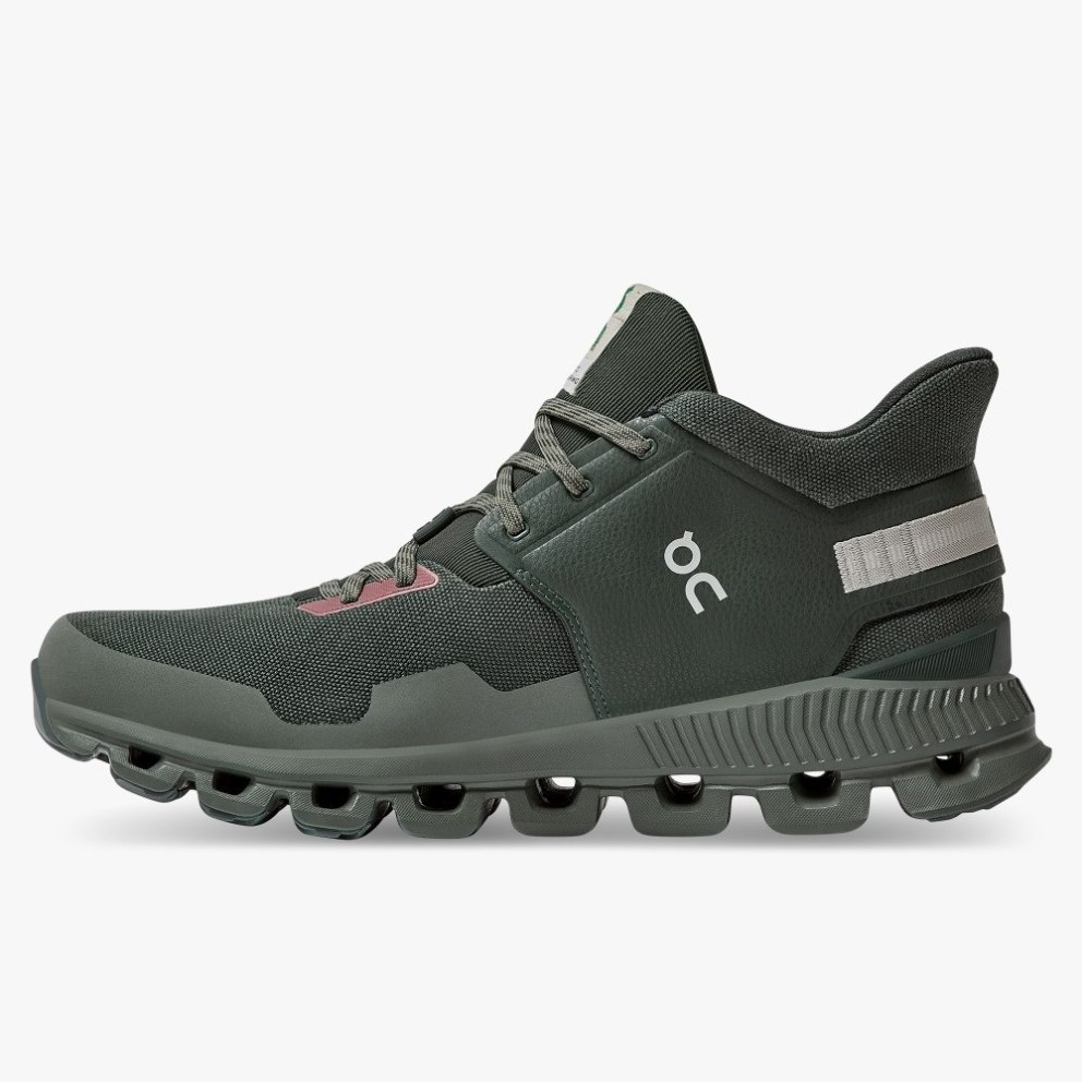 On Cloud Hi Edge Stone Pine Men's Sneakers Olive | KRZ641-CA