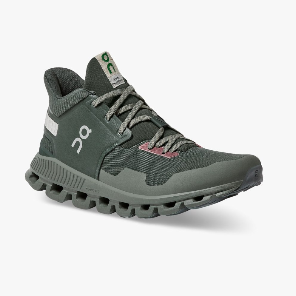On Cloud Hi Edge Stone Pine Men's Sneakers Olive | KRZ641-CA