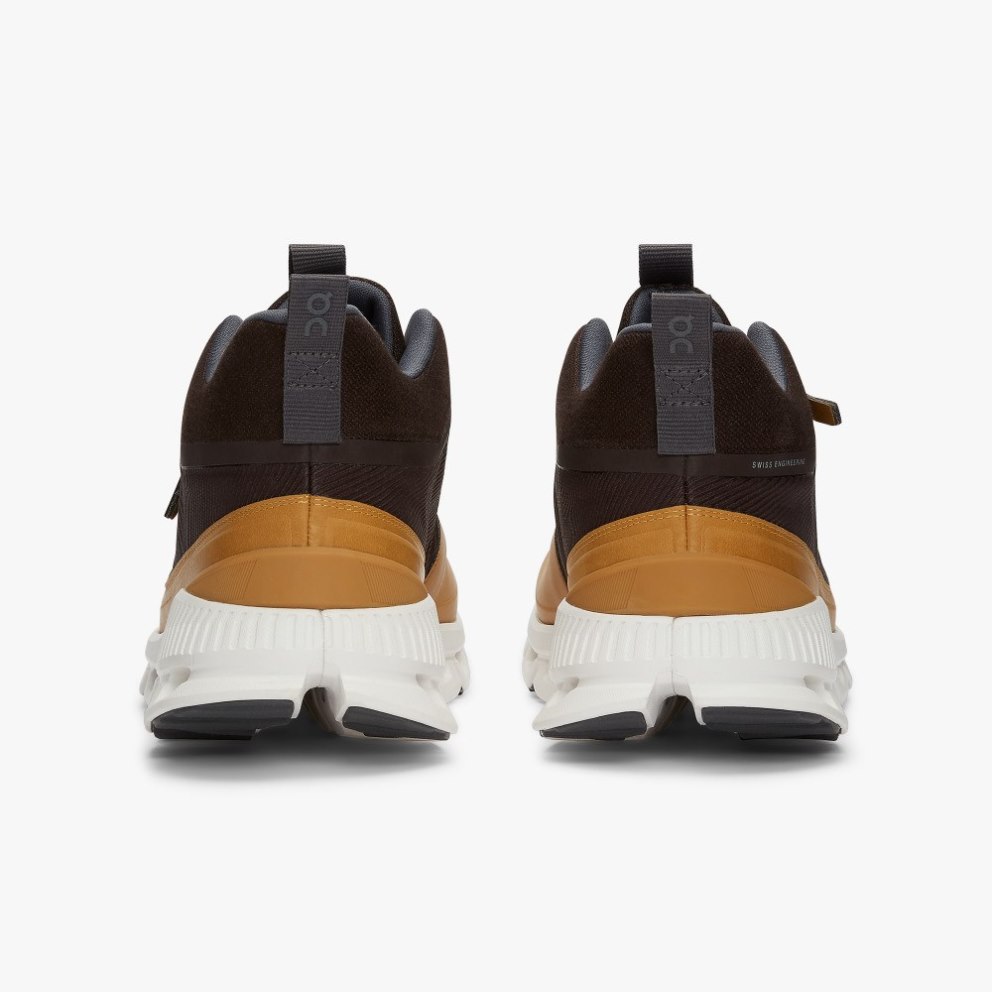 On Cloud Hi Men's Sneakers Chocolate / Yellow | NVO310-CA