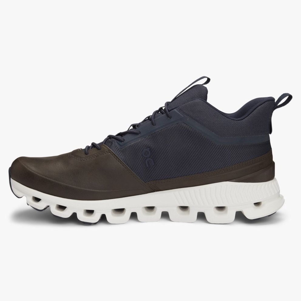 On Cloud Hi Men's Sneakers Chocolate / Navy | UEM541-CA