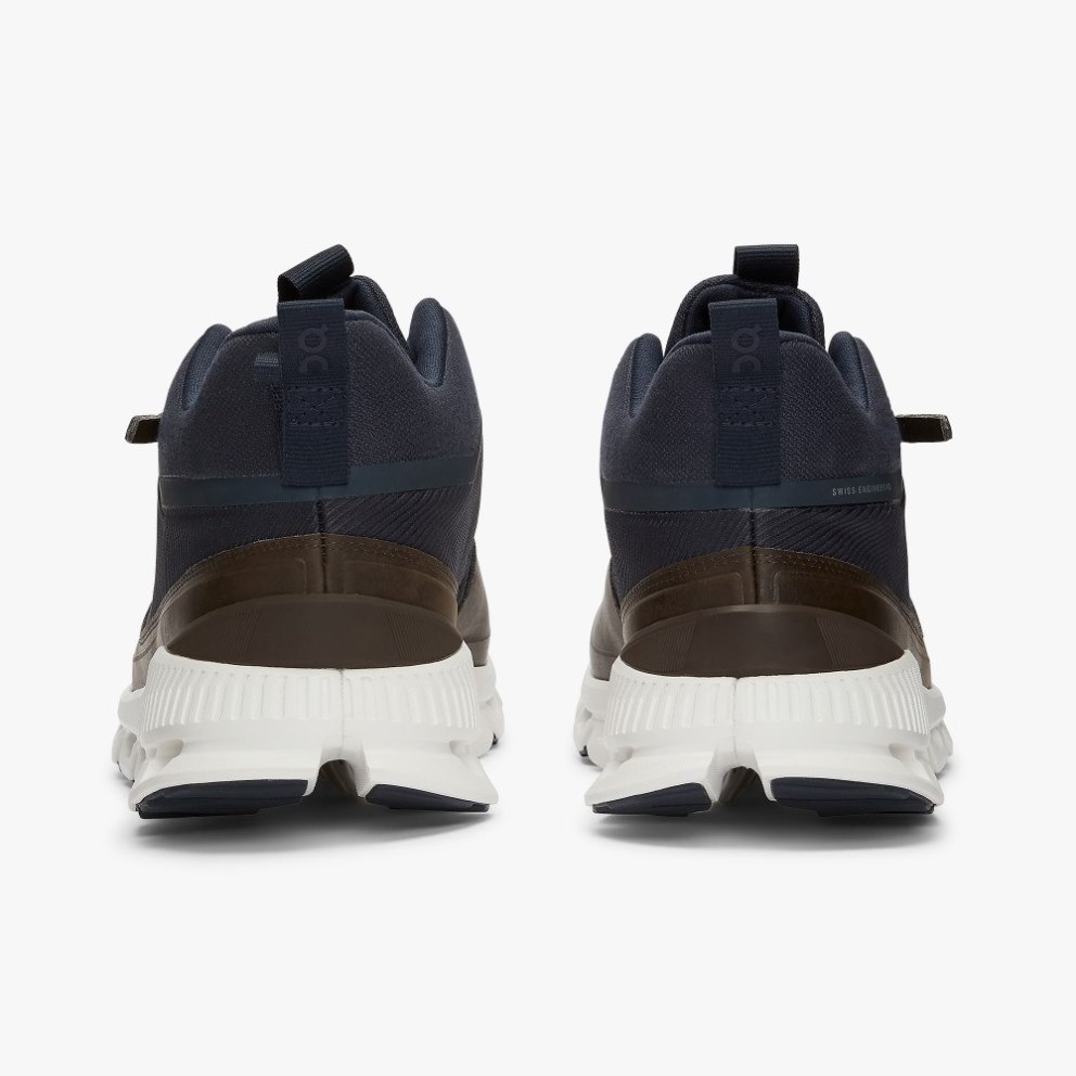 On Cloud Hi Men's Sneakers Chocolate / Navy | UEM541-CA