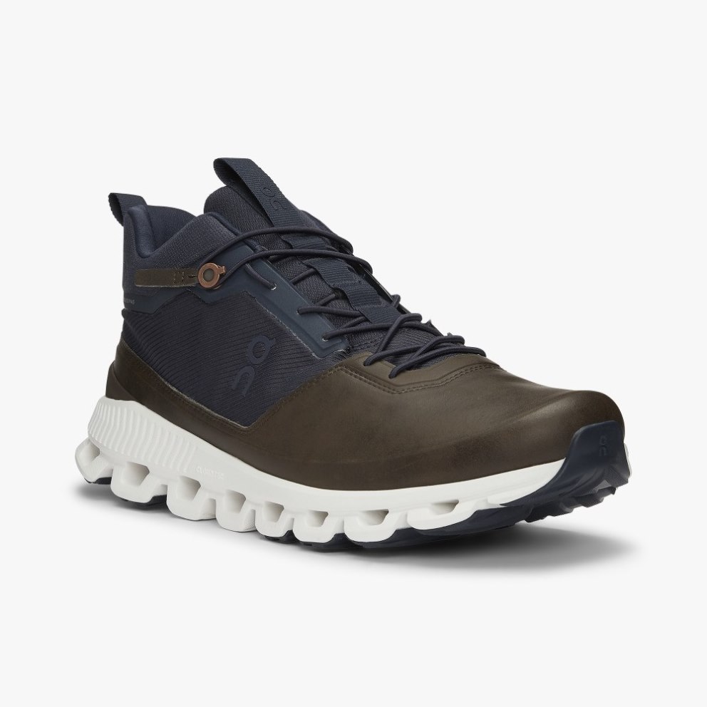 On Cloud Hi Men's Sneakers Chocolate / Navy | UEM541-CA