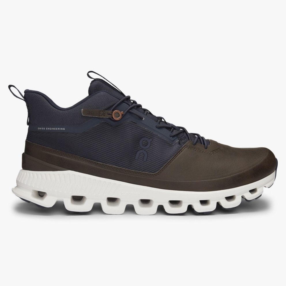 On Cloud Hi Men\'s Sneakers Chocolate / Navy | UEM541-CA