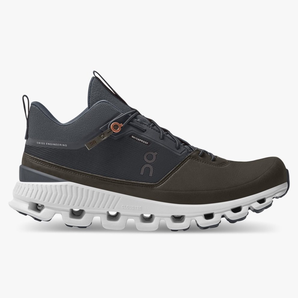 On Cloud Hi Waterproof Men\'s Sneakers Chocolate / Navy | BCA245-CA