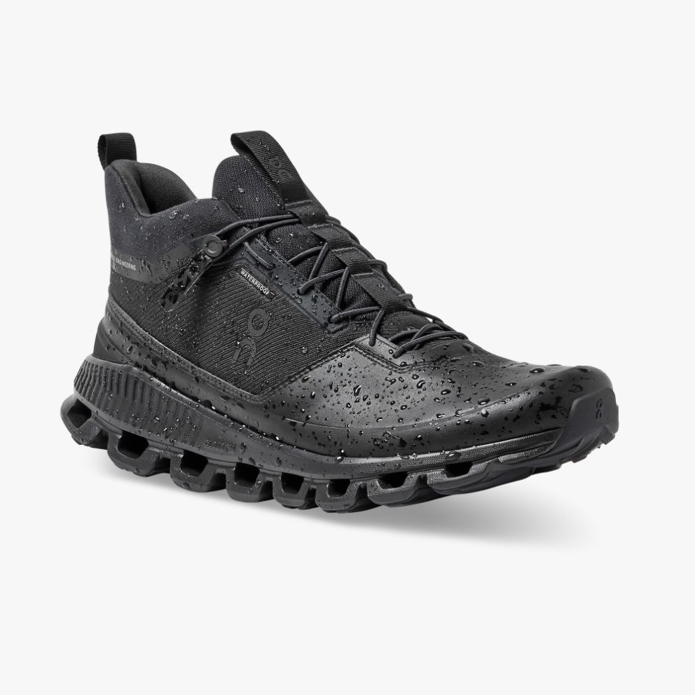 On Cloud Hi Waterproof Men's Sneakers Black | TBC142-CA
