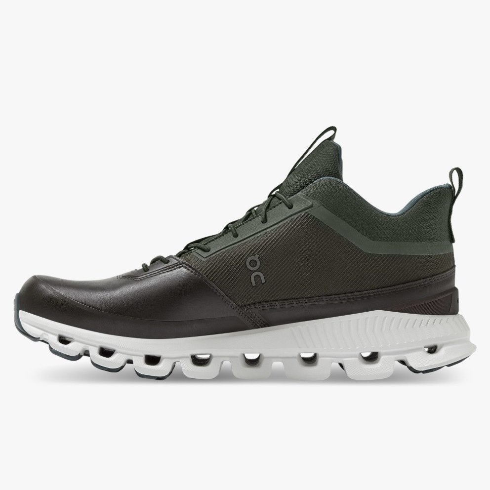 On Cloud Hi Waterproof Men's Sneakers Black / Olive | VAL089-CA