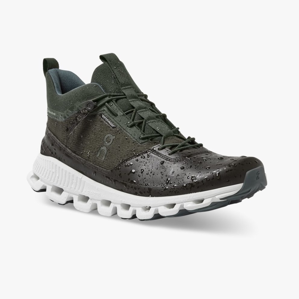 On Cloud Hi Waterproof Men's Sneakers Black / Olive | VAL089-CA