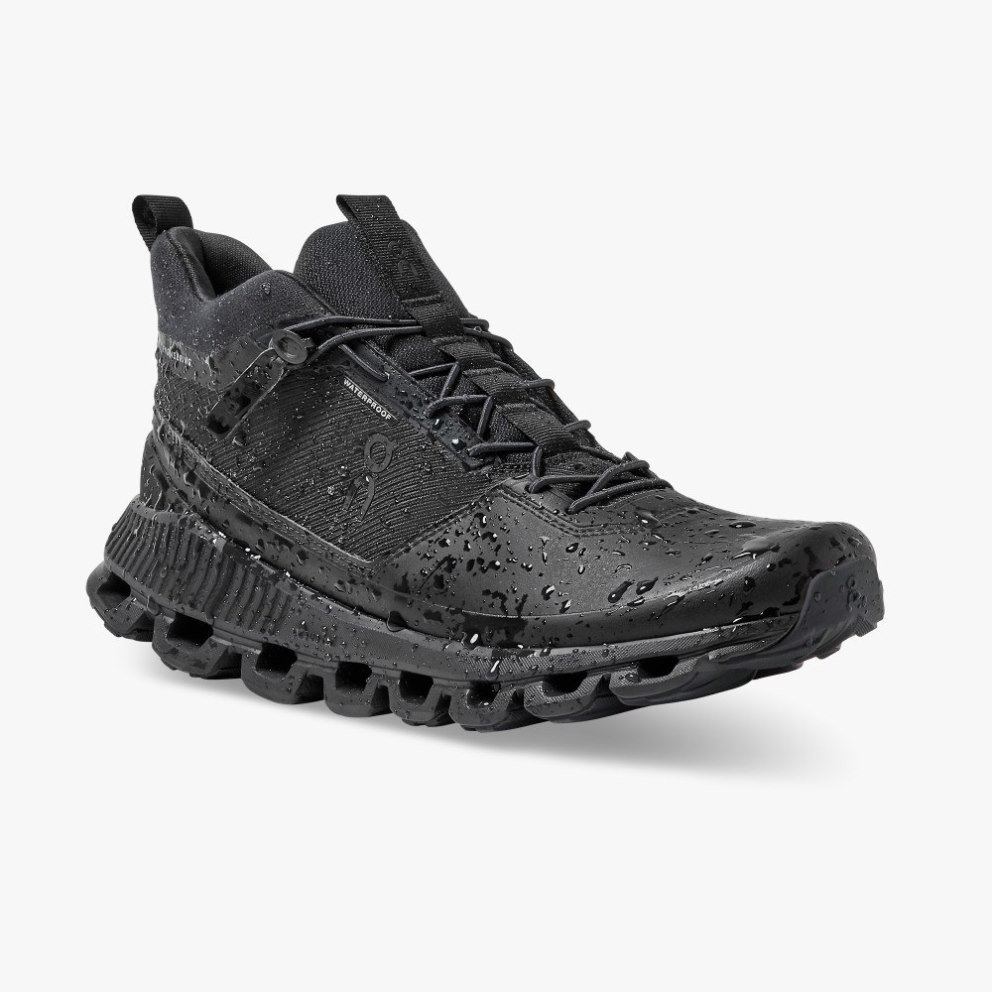 On Cloud Hi Waterproof Women's Sneakers Black | DMZ018-CA