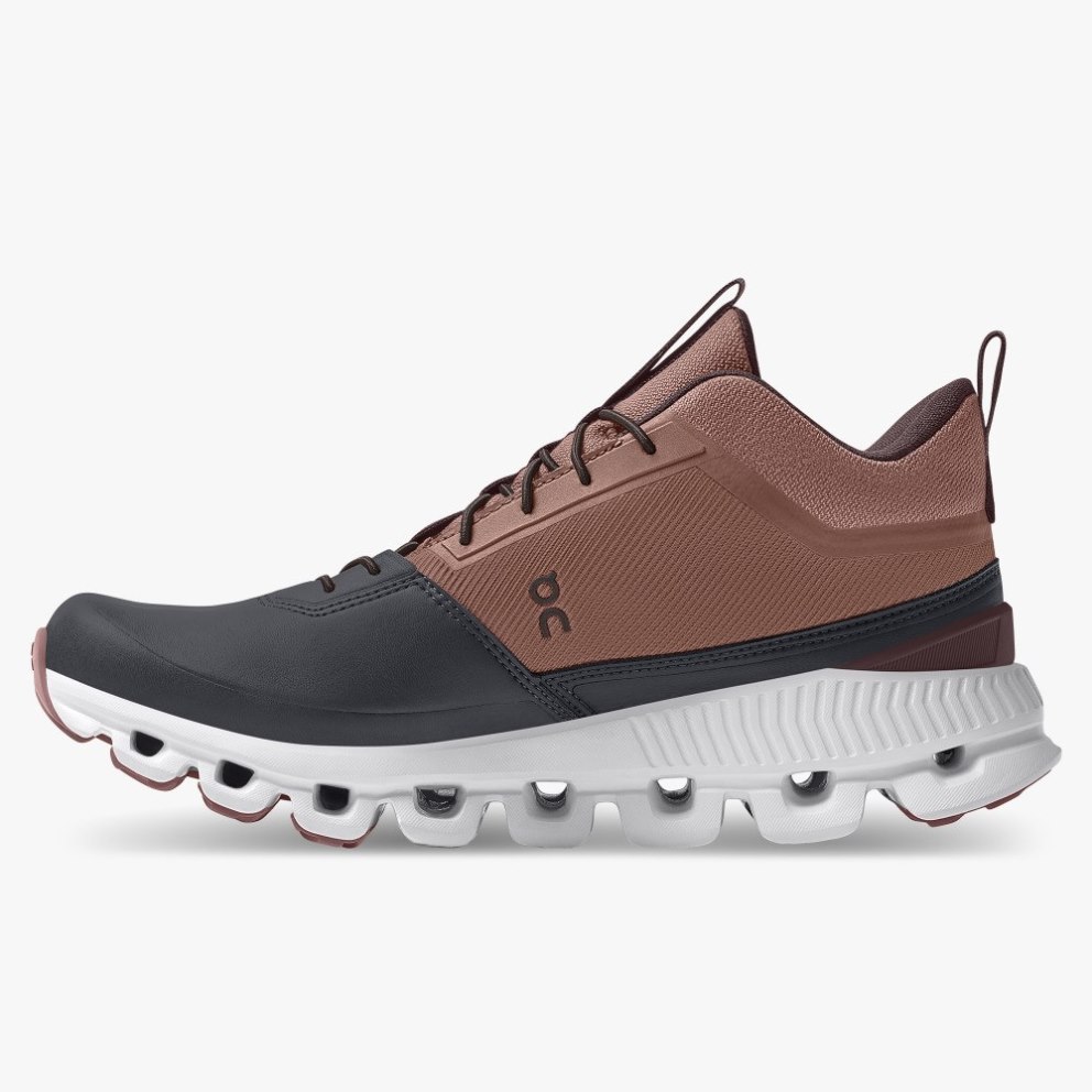 On Cloud Hi Waterproof Women's Sneakers Brown / Black | MVN197-CA