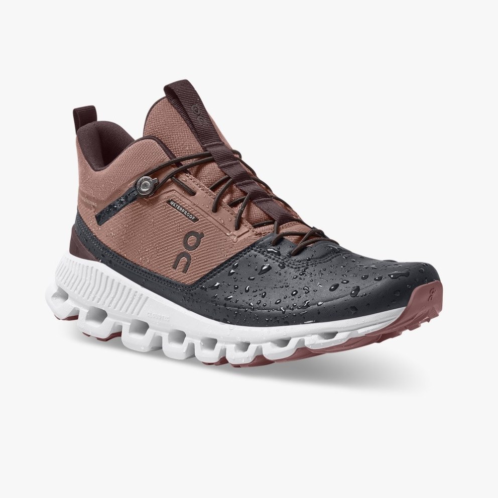 On Cloud Hi Waterproof Women's Sneakers Brown / Black | MVN197-CA