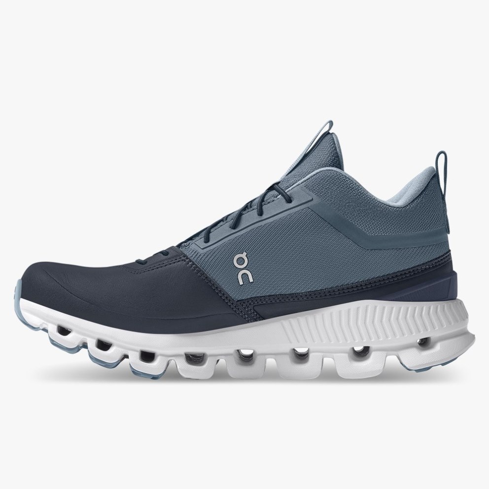 On Cloud Hi Waterproof Women's Sneakers Navy | QVA548-CA