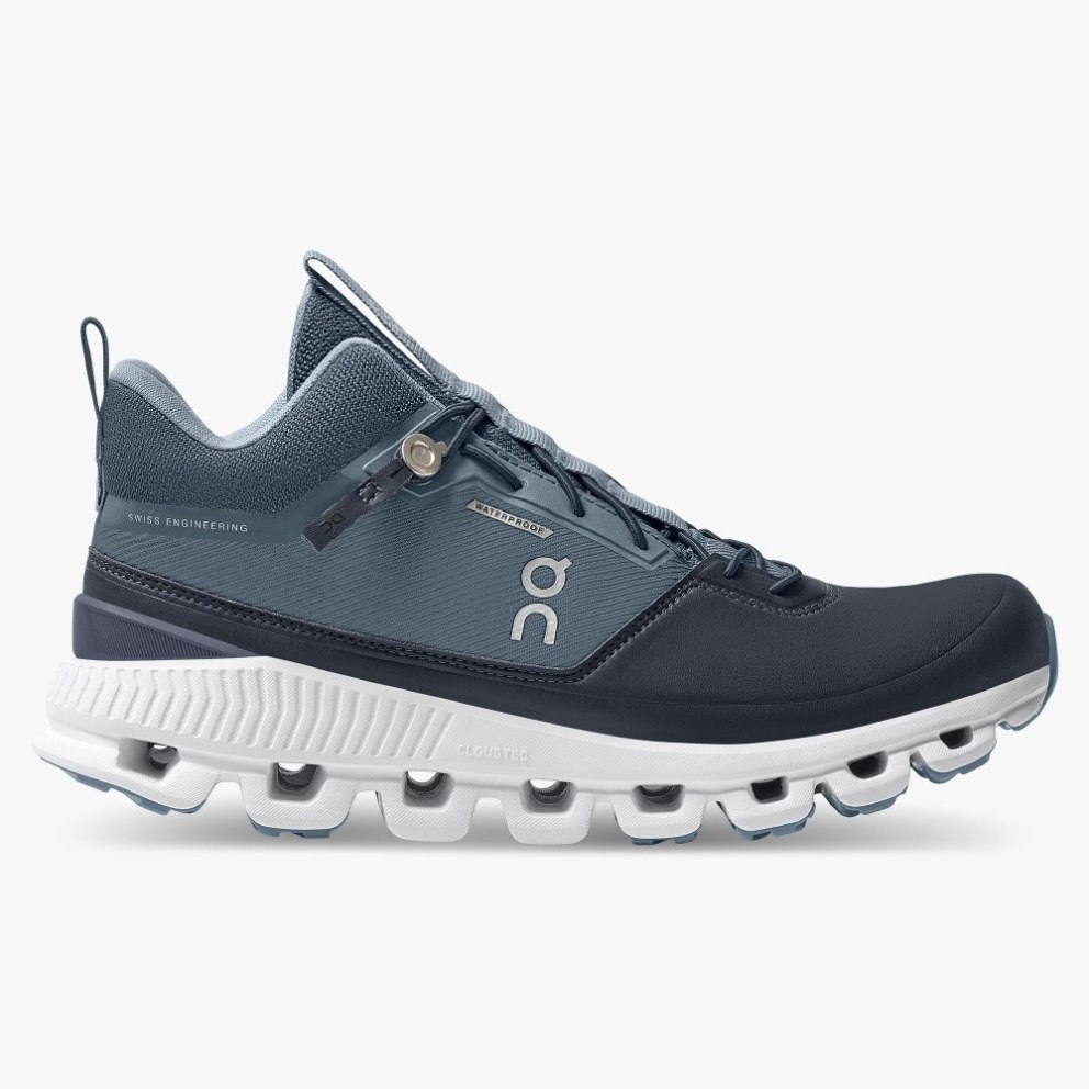 On Cloud Hi Waterproof Women\'s Sneakers Navy | QVA548-CA