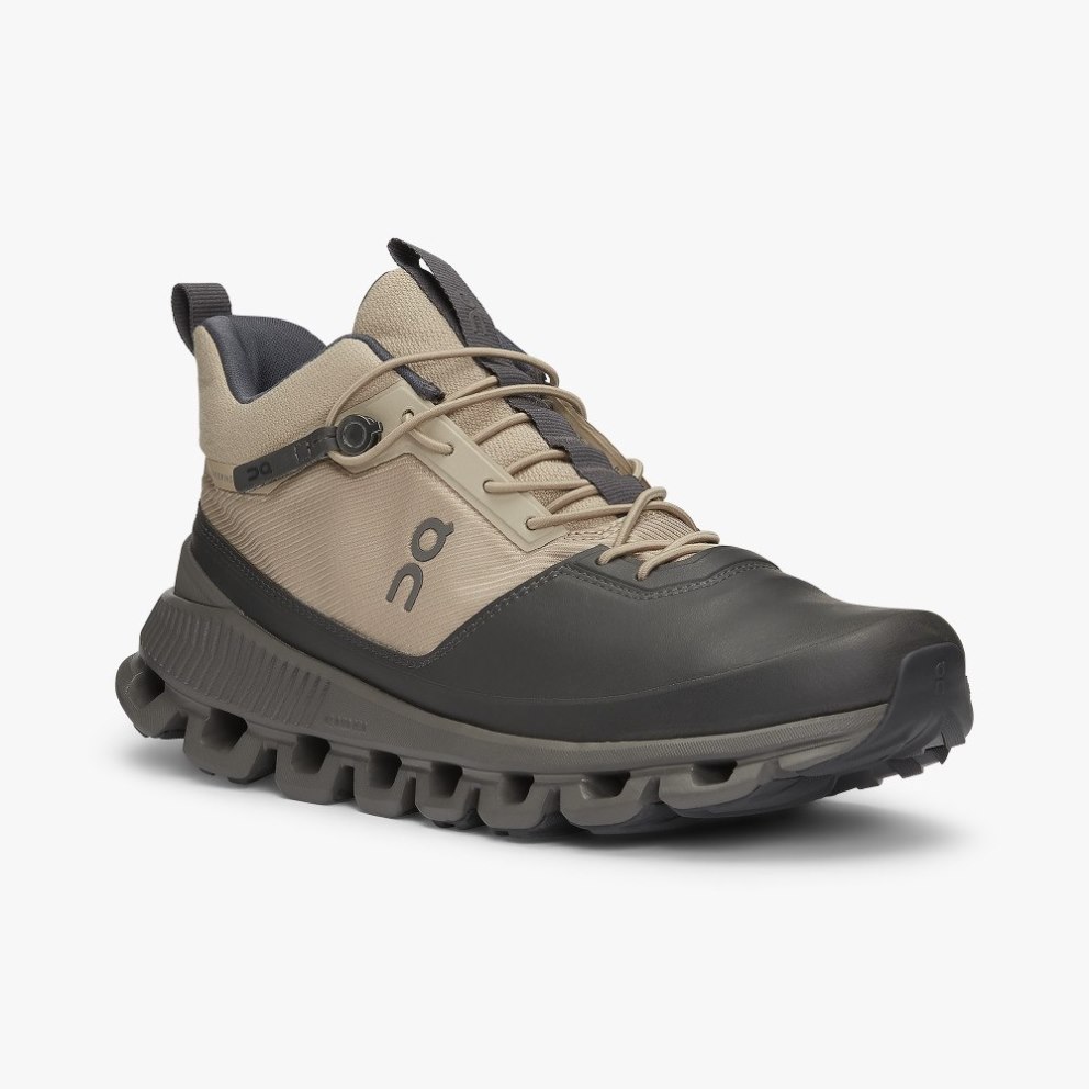 On Cloud Hi Women's Sneakers Black / Khaki | GKX917-CA