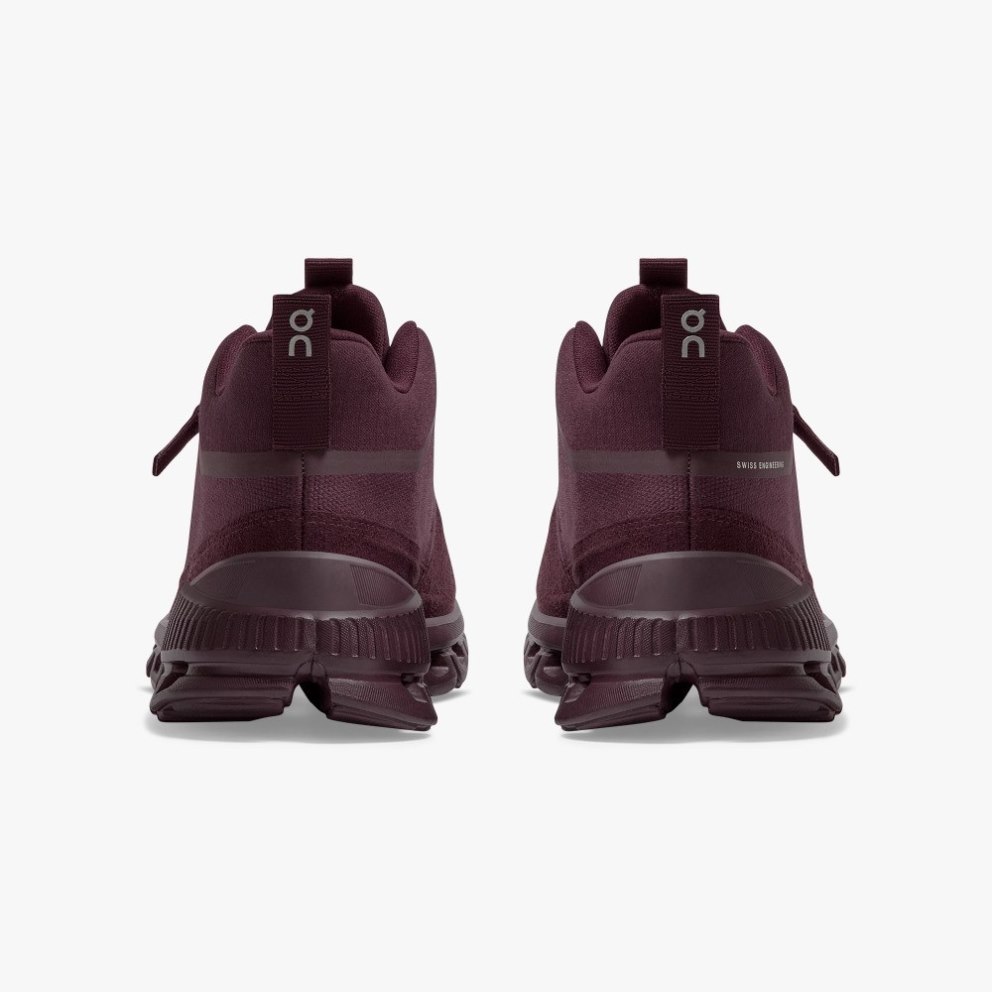 On Cloud Hi Women's Sneakers Burgundy | SBA290-CA