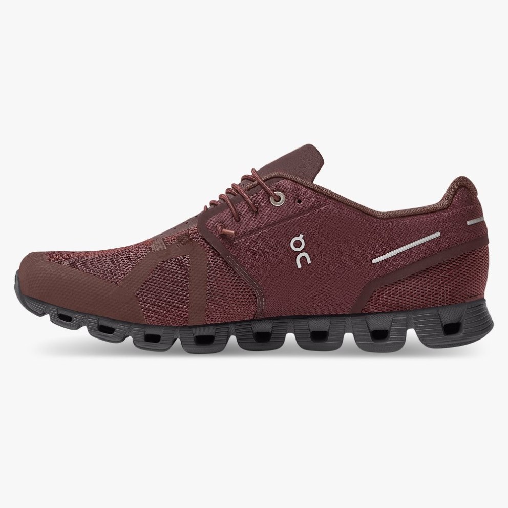 On Cloud Monochrome Men's Sneakers Burgundy | ZYF795-CA
