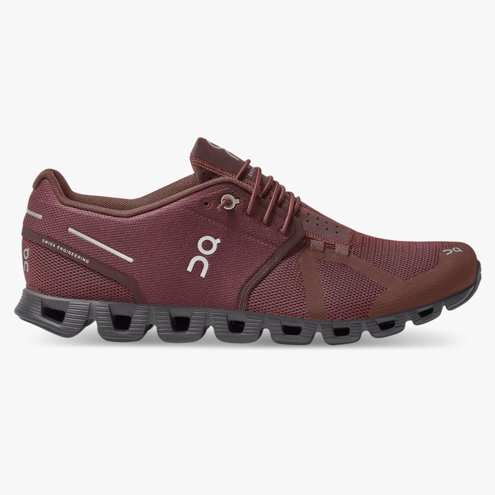 On Cloud Monochrome Men\'s Sneakers Burgundy | ZYF795-CA