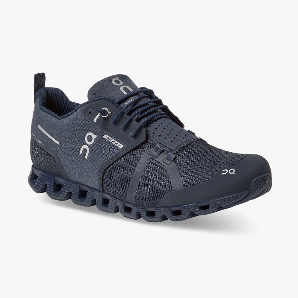 On Cloud Waterproof Men's Sneakers Navy | EXJ871-CA