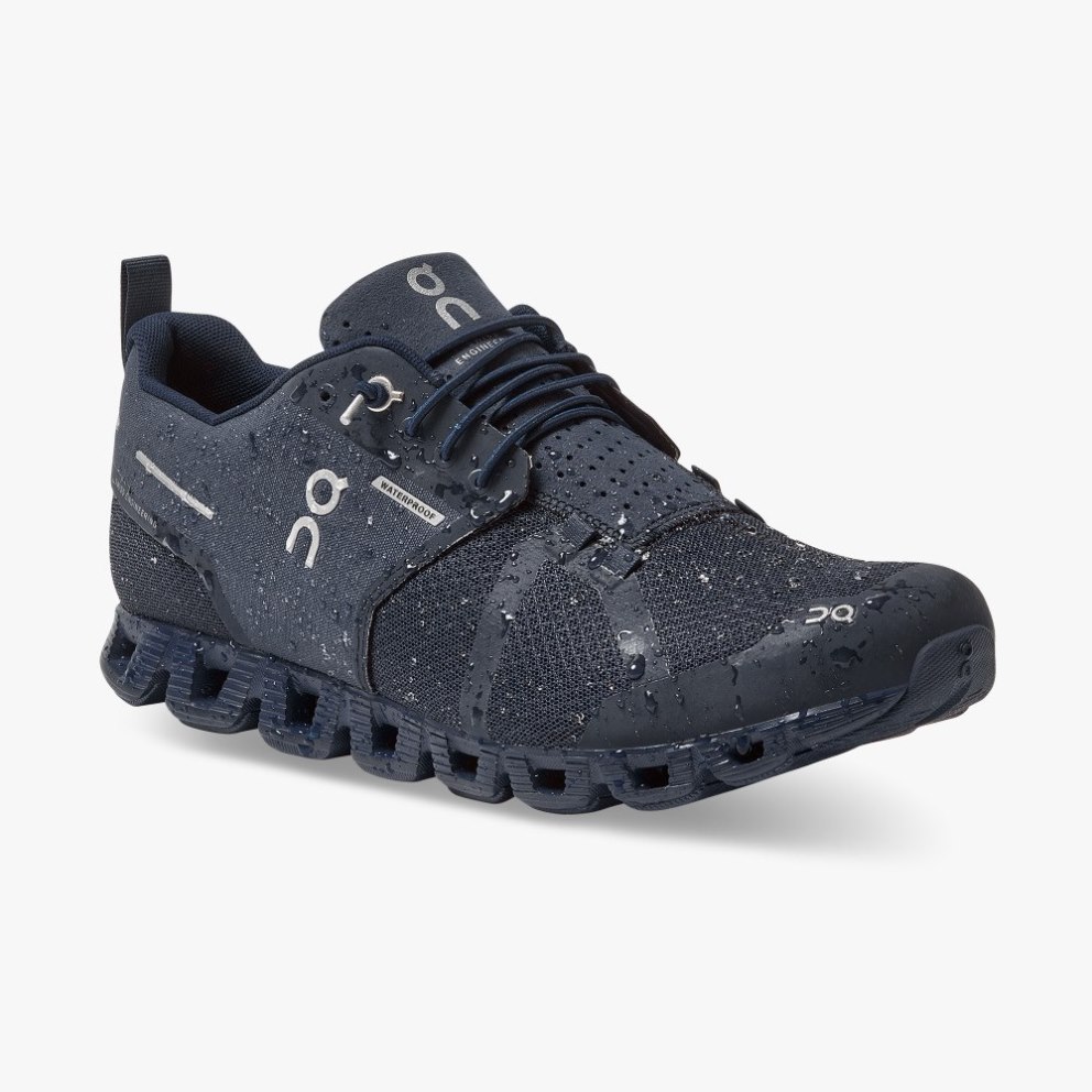 On Cloud Waterproof Men's Sneakers Navy | EXJ871-CA