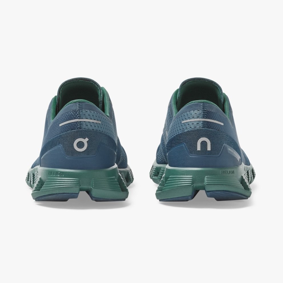 On Cloud X Men's Training Shoes Navy / Green | BIT105-CA