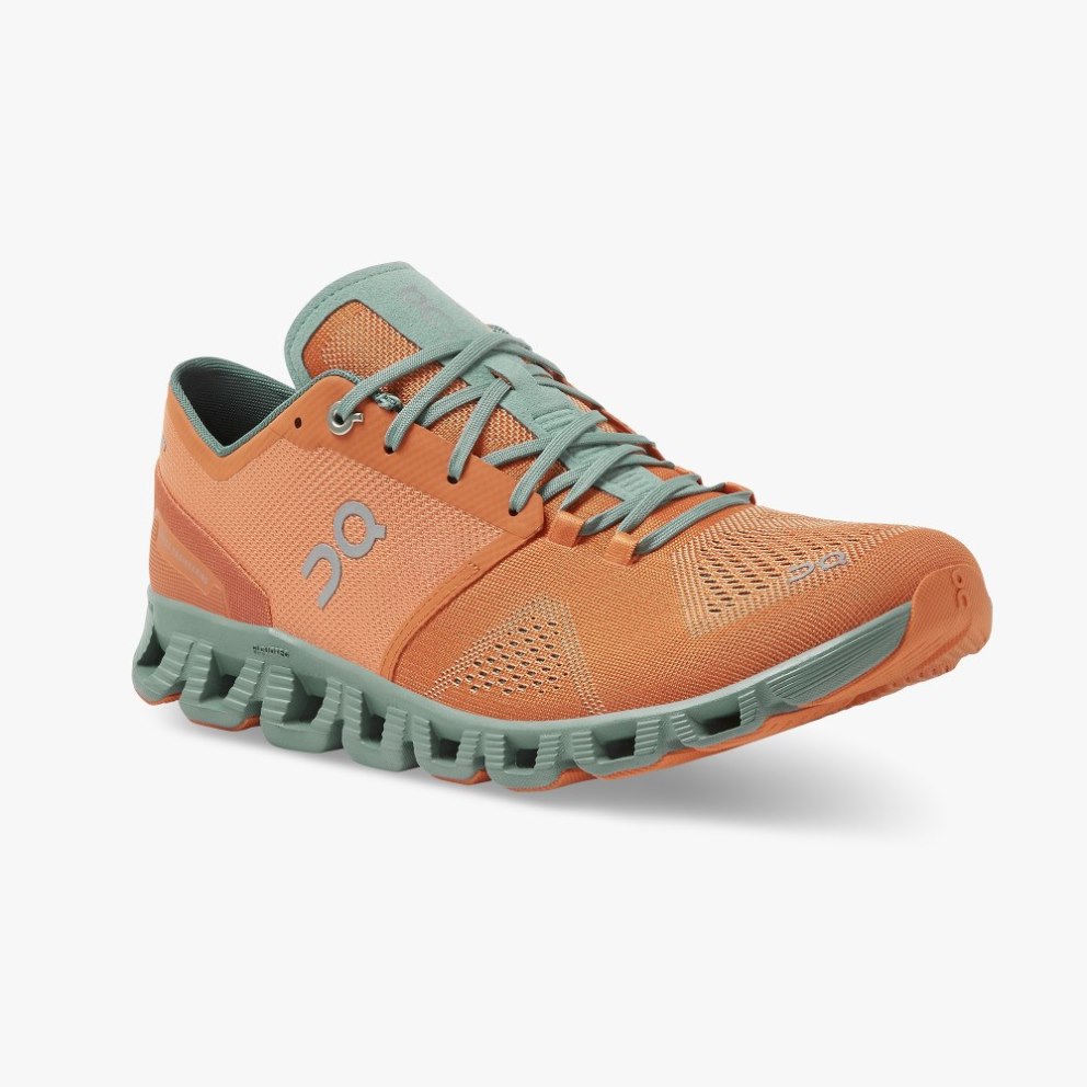 On Cloud X Men's Training Shoes Orange / Mint | BCD473-CA