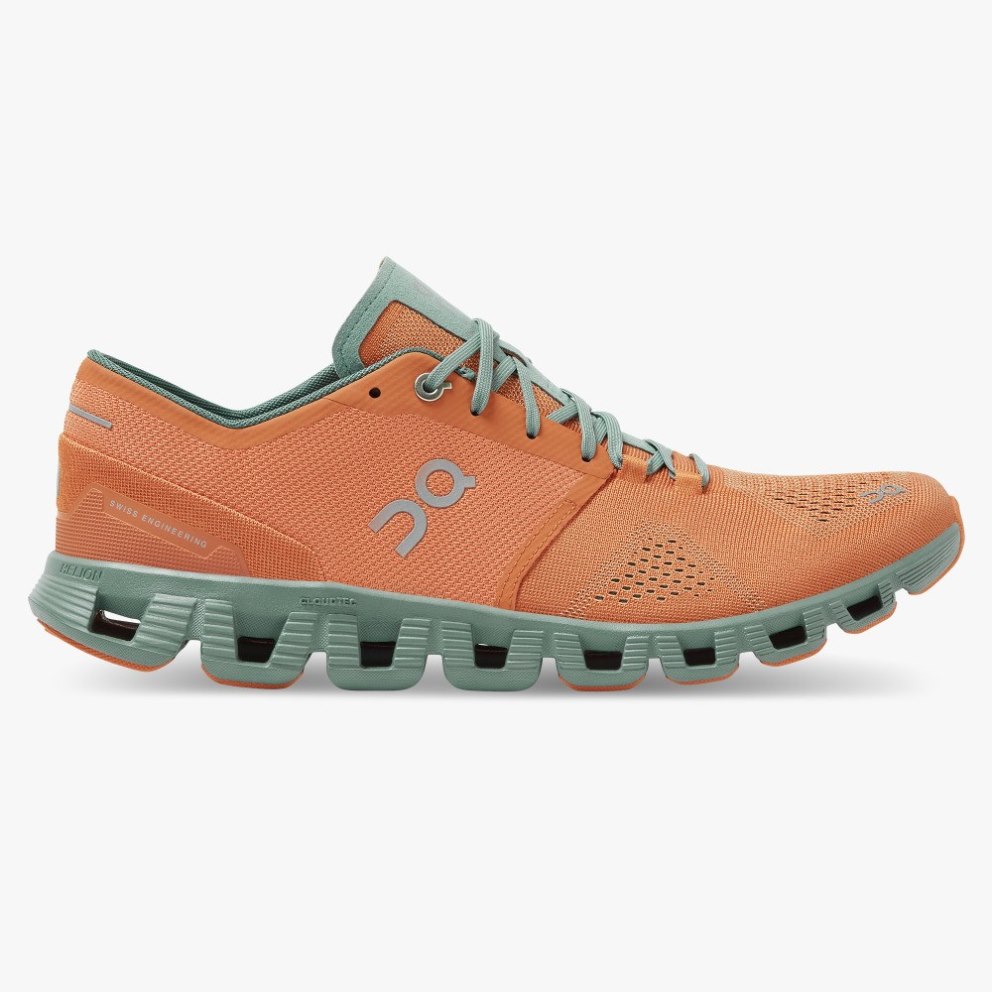 On Cloud X Men\'s Training Shoes Orange / Mint | BCD473-CA