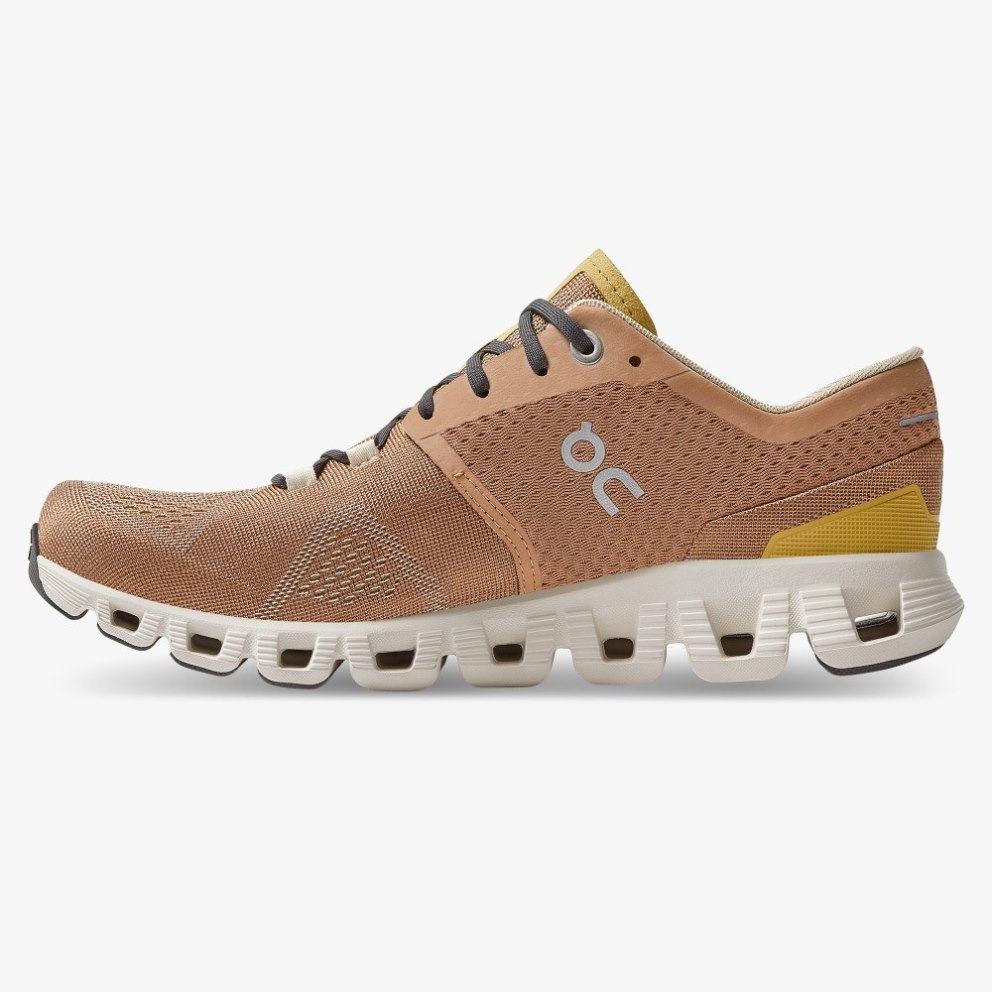 On Cloud X Women's Training Shoes Brown | TRA103-CA