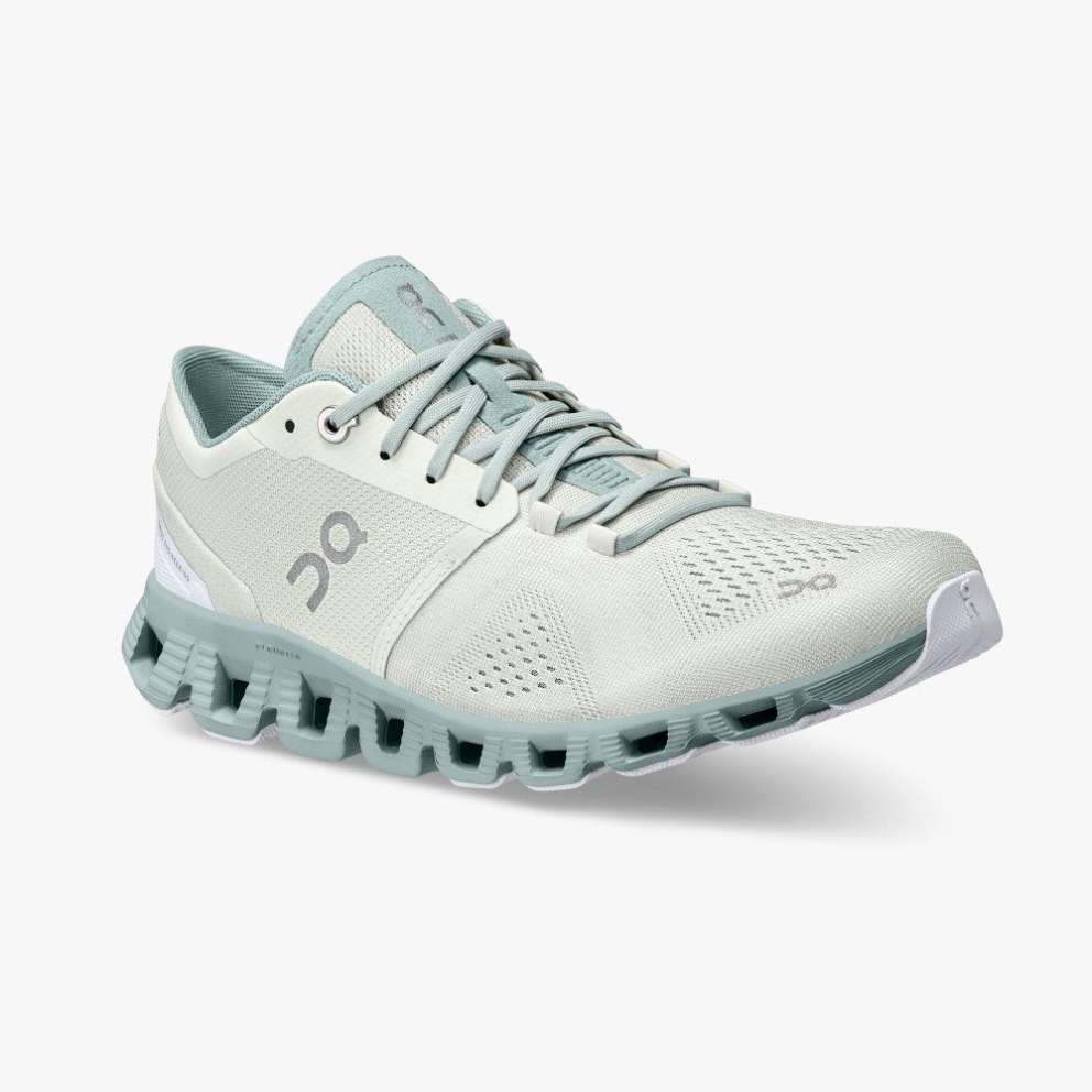 On Cloud X Women's Training Shoes Mint | UXH453-CA