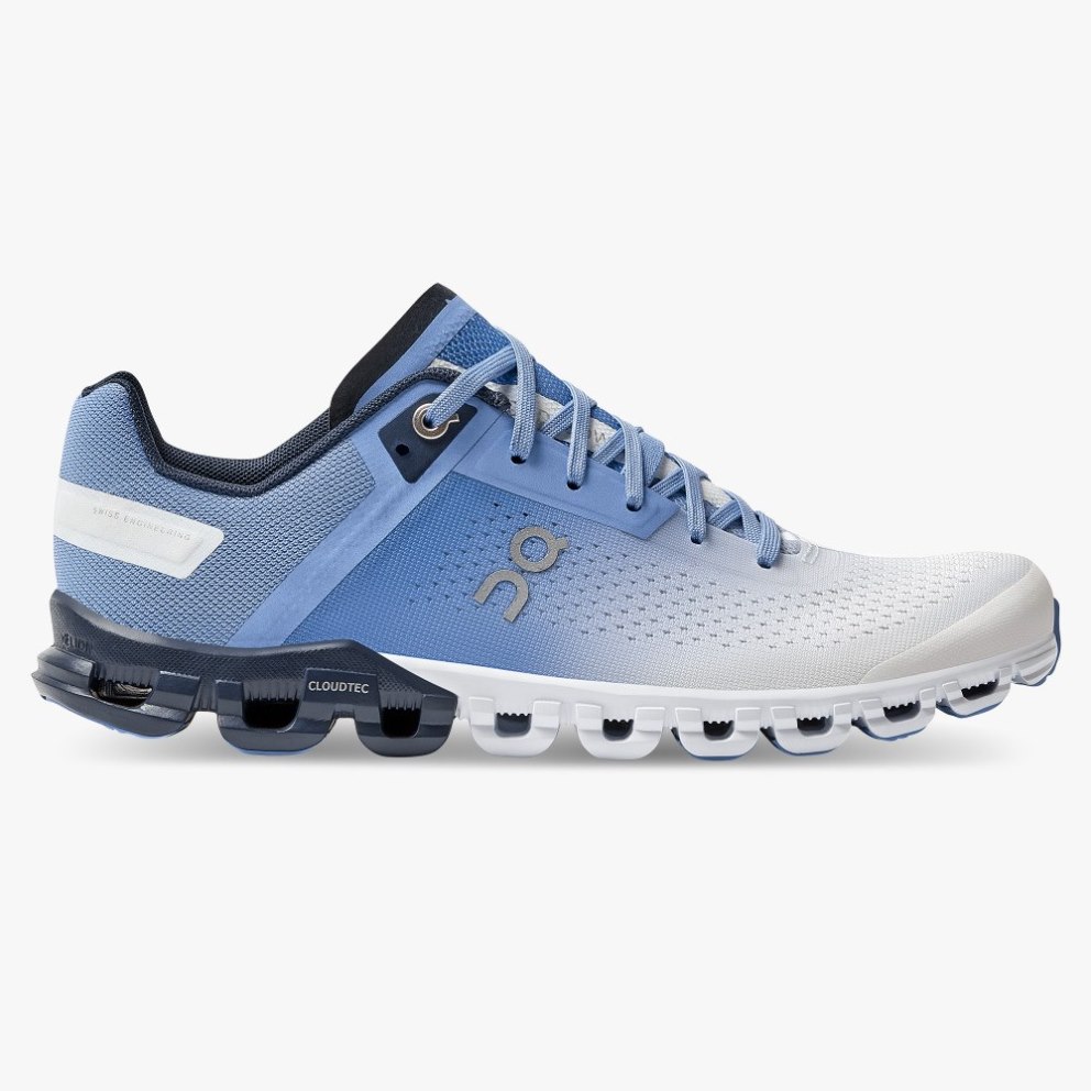 On Cloudflow Women\'s Running Shoes Blue / White | BEW014-CA