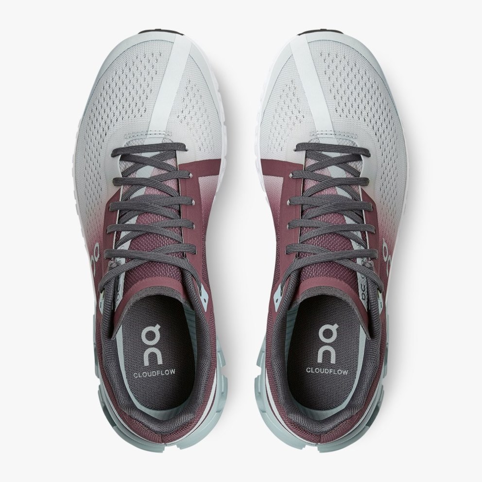 On Cloudflow Women's Running Shoes Burgundy / Mint | ERN870-CA