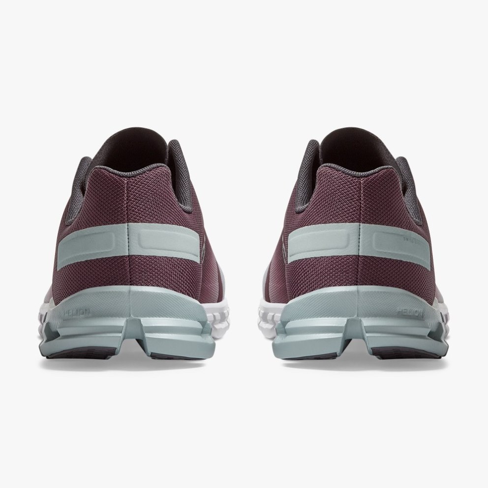 On Cloudflow Women's Running Shoes Burgundy / Mint | ERN870-CA