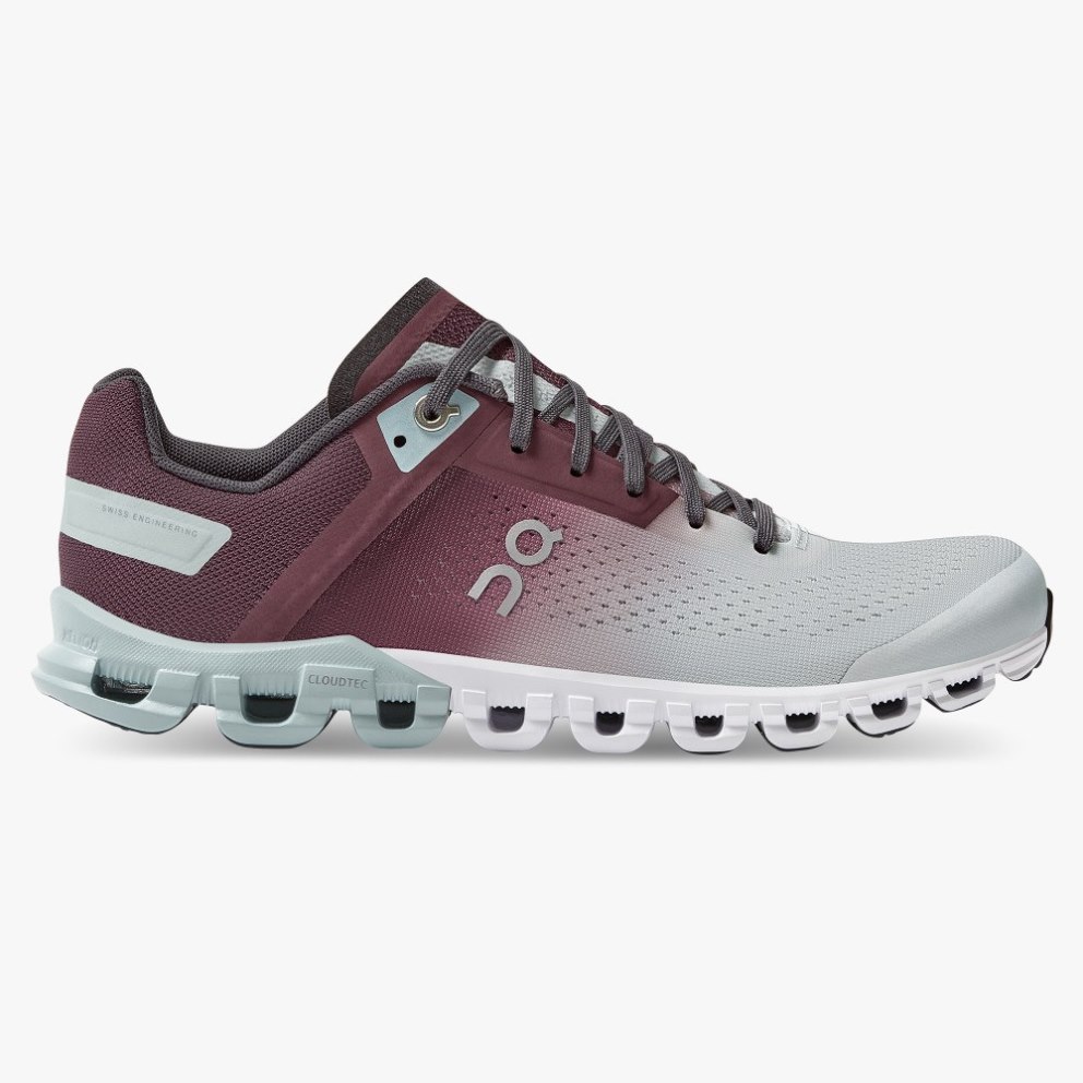 On Cloudflow Women\'s Running Shoes Burgundy / Mint | ERN870-CA