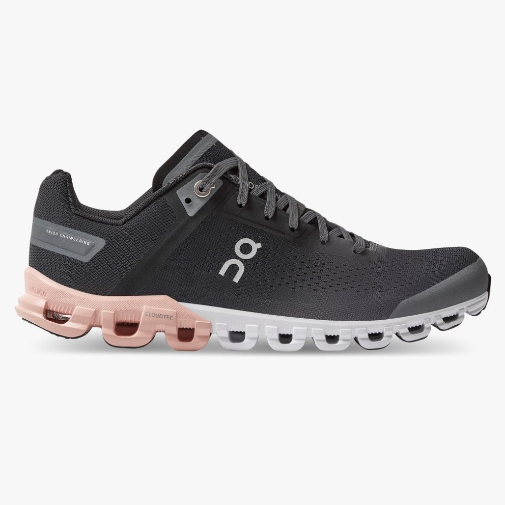 On Cloudflow Women\'s Running Shoes Black | OIQ781-CA