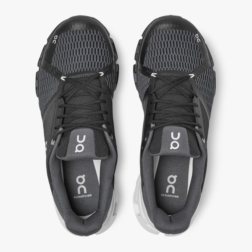 On Cloudflyer Men's Running Shoes Black / White | GJW072-CA