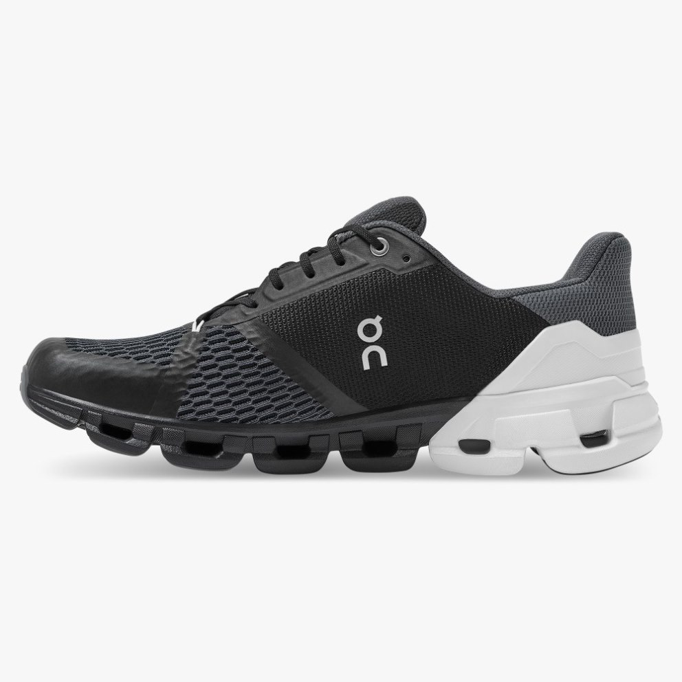 On Cloudflyer Men's Running Shoes Black / White | GJW072-CA