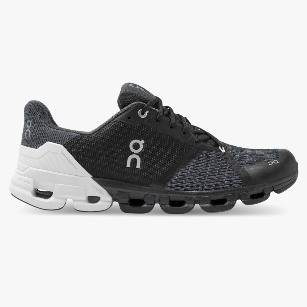 On Cloudflyer Men\'s Running Shoes Black / White | GJW072-CA