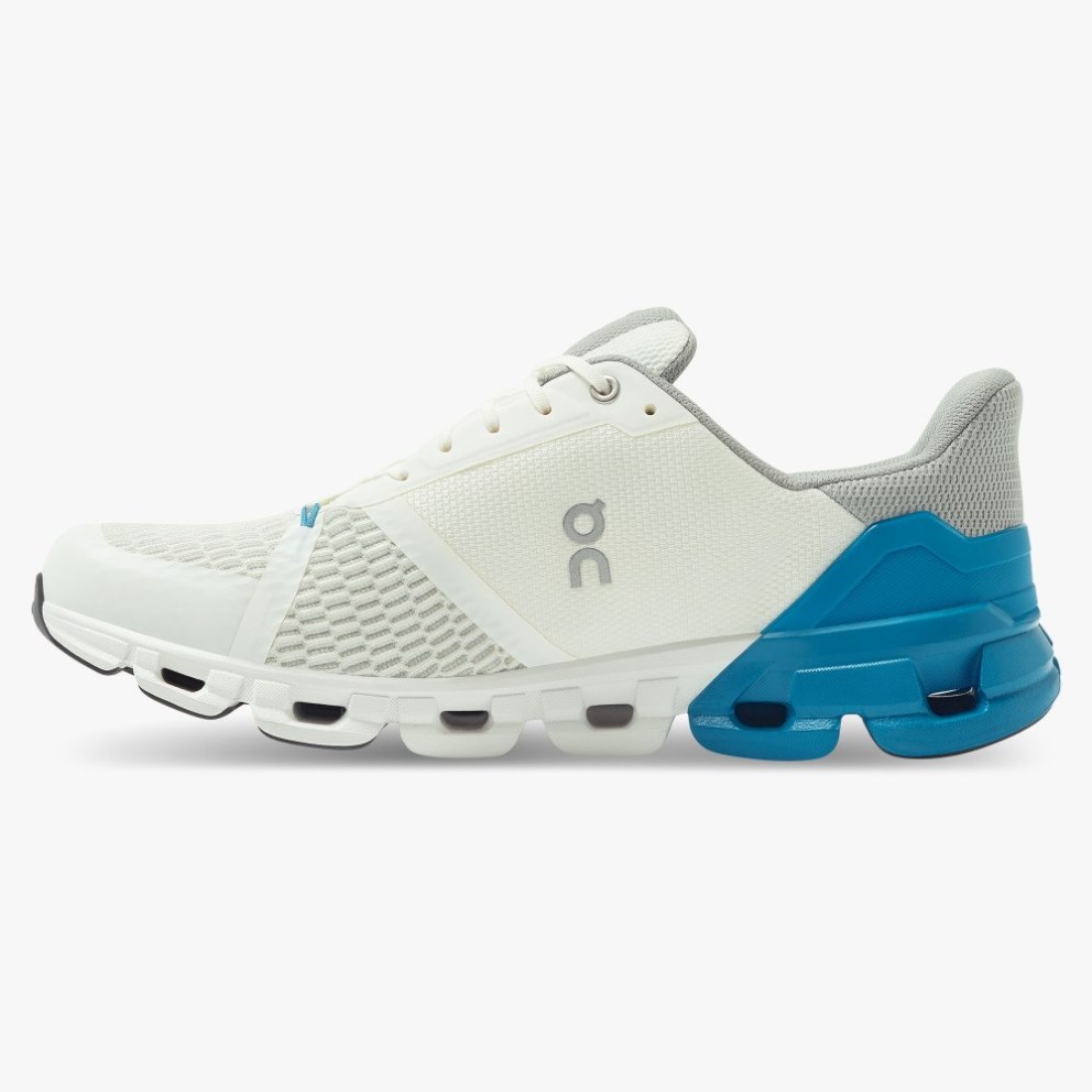 On Cloudflyer Men's Running Shoes White / Blue | IQP298-CA
