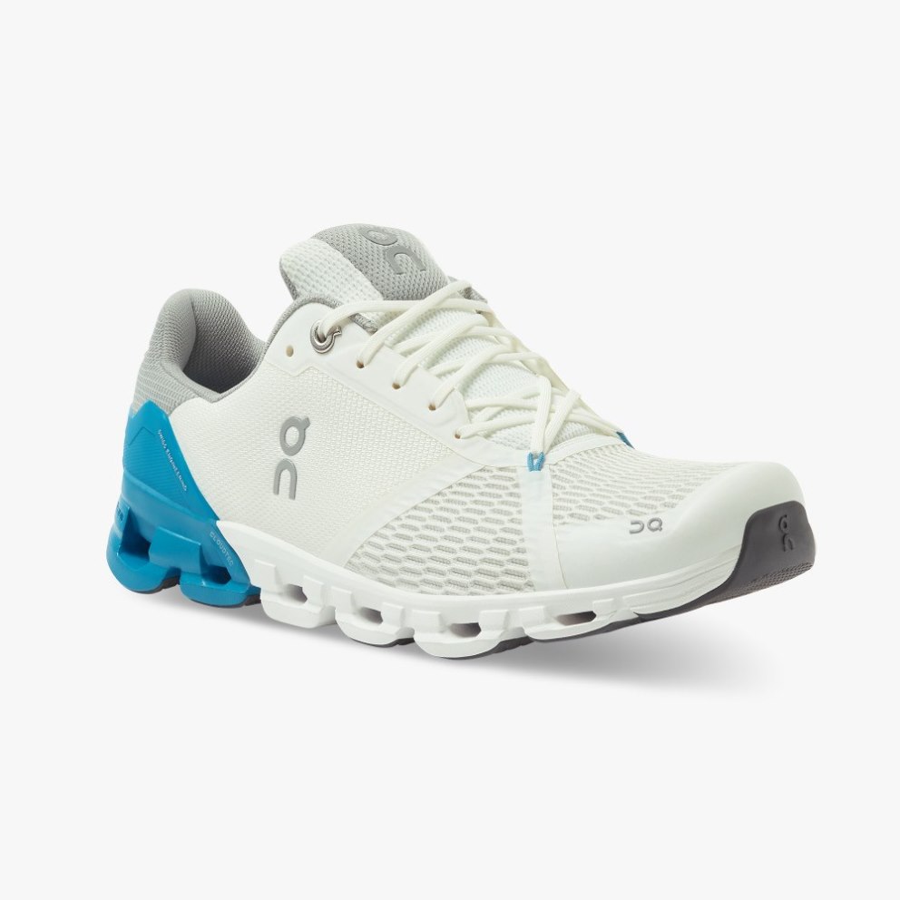 On Cloudflyer Men's Running Shoes White / Blue | IQP298-CA