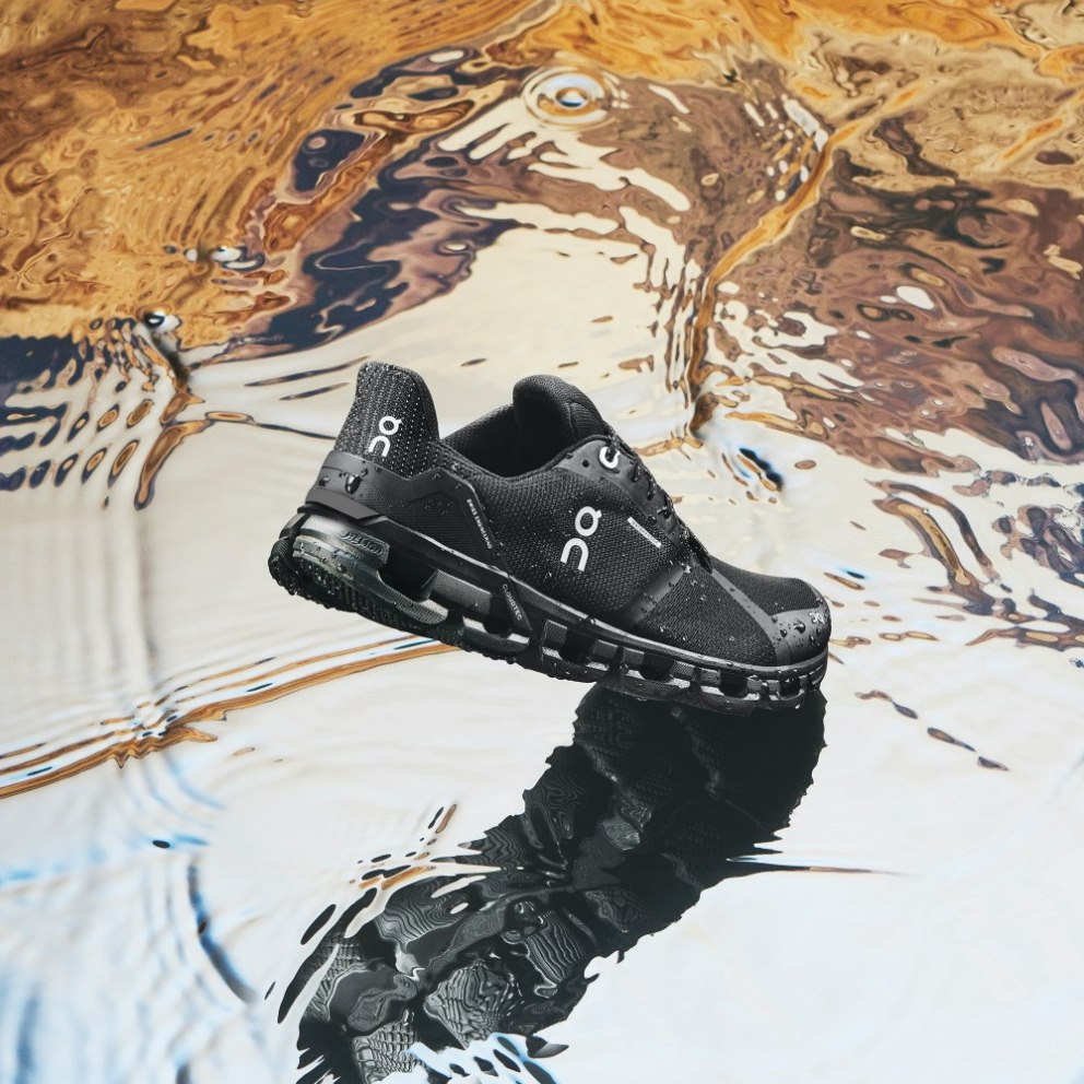On Cloudflyer Waterproof Men's Running Shoes Black | QDT405-CA