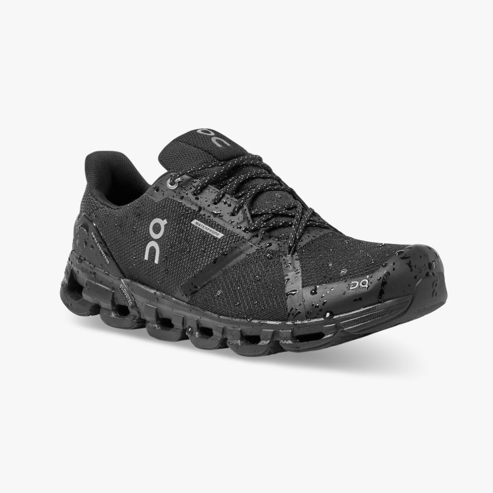 On Cloudflyer Waterproof Men's Running Shoes Black | QDT405-CA