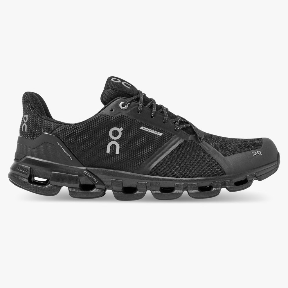 On Cloudflyer Waterproof Men\'s Running Shoes Black | QDT405-CA