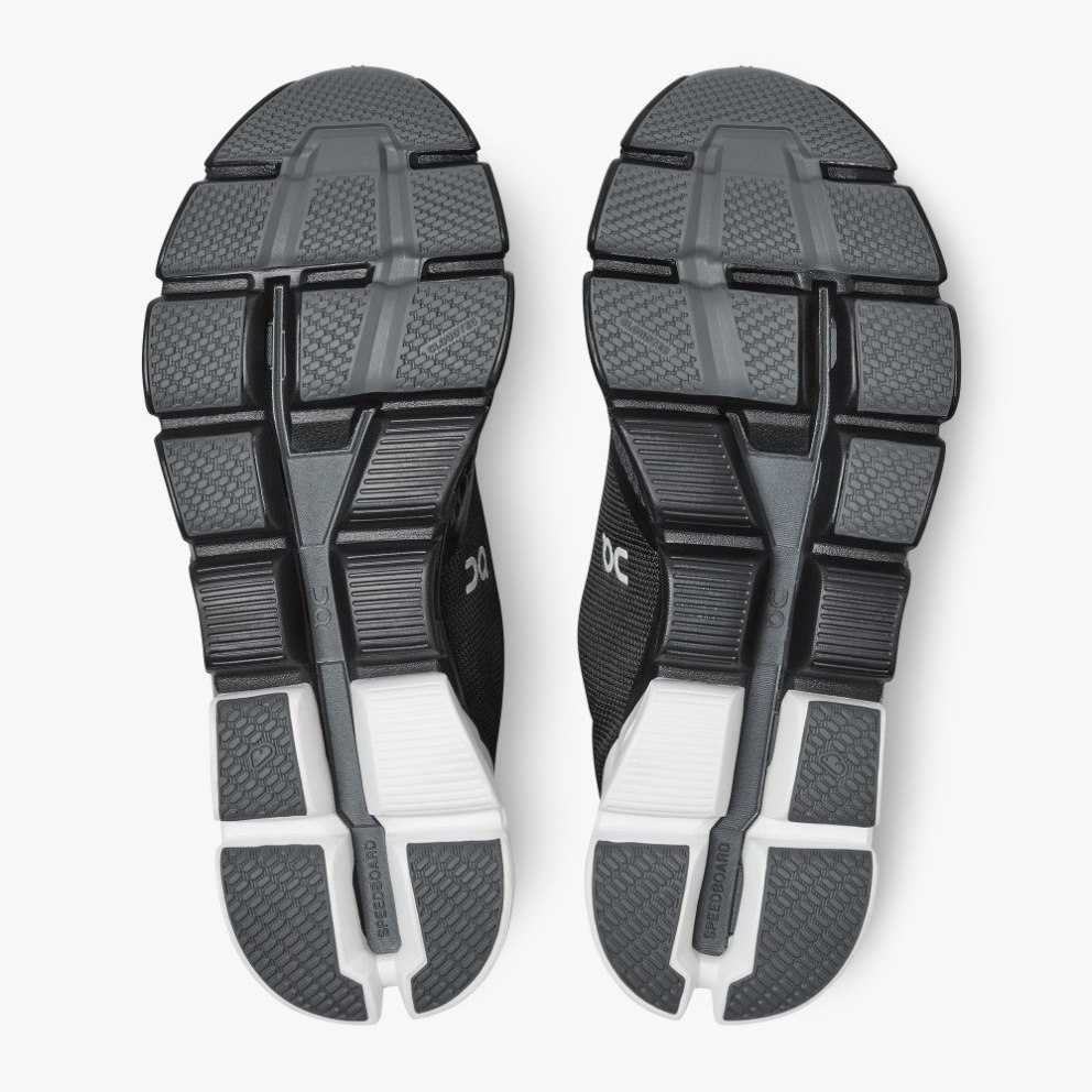On Cloudflyer Wide Men's Running Shoes Black / White | ZCW972-CA
