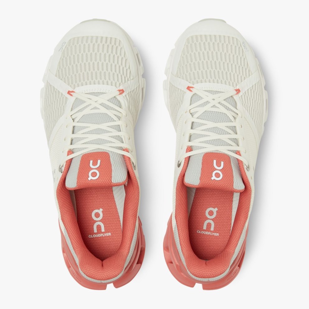 On Cloudflyer Women's Running Shoes Cream / Coral | KOY138-CA