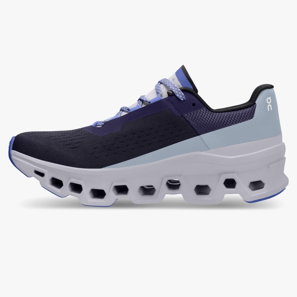 On Cloudmonster Women's Running Shoes Black / Lavender | BSP159-CA