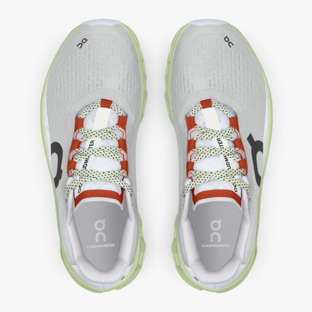 On Cloudmonster Women's Running Shoes Light Grey / Mint | ZNK240-CA