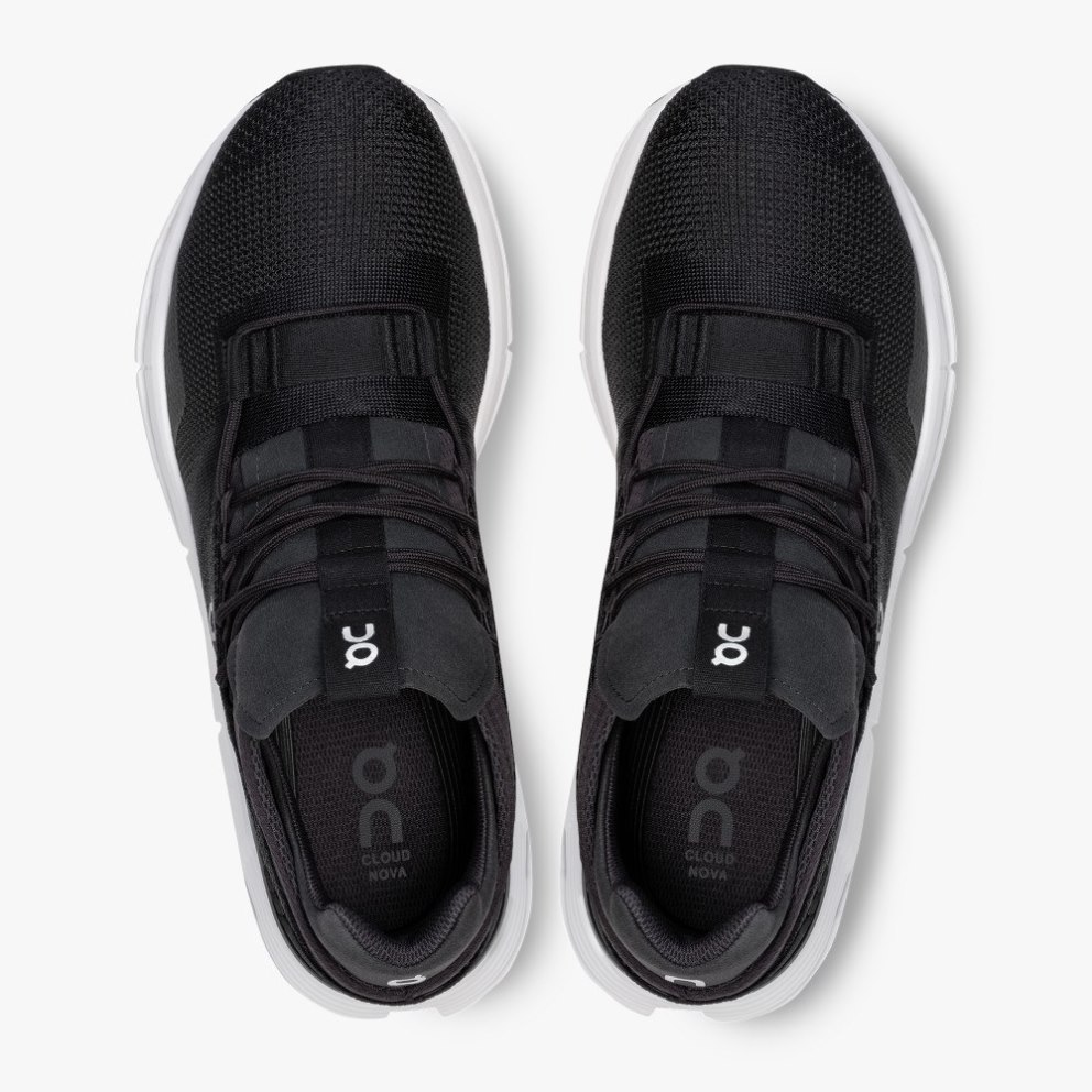 On Cloudnova Men's Sneakers Black | POD861-CA