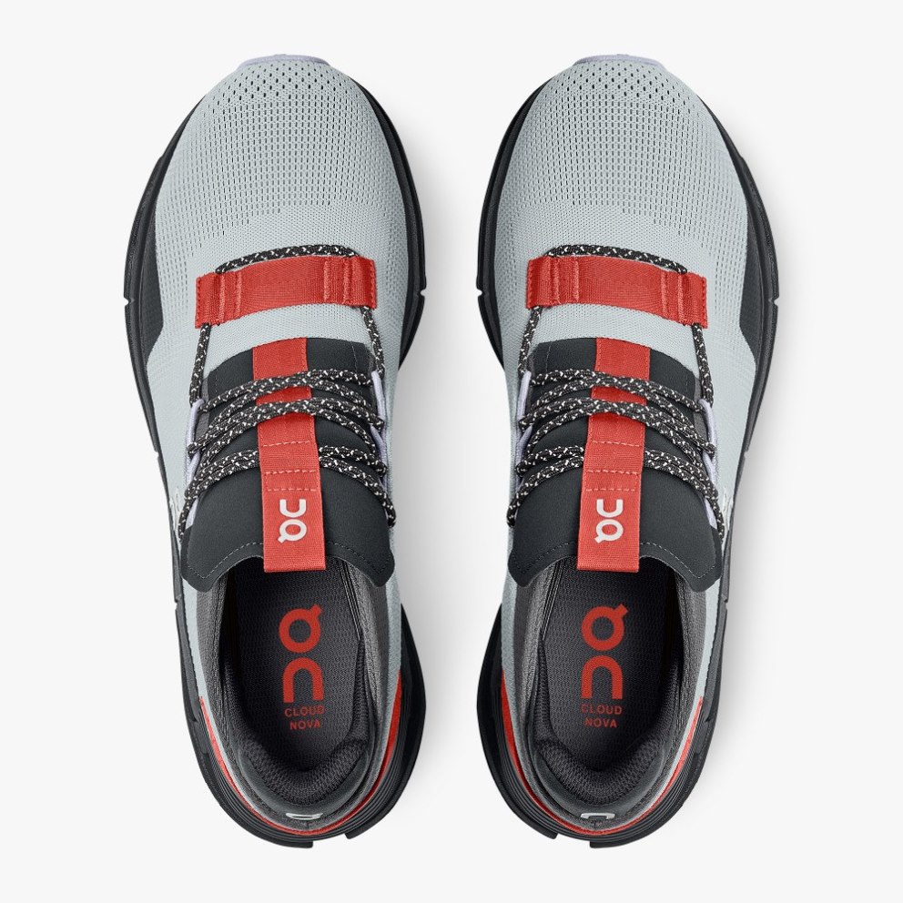 On Cloudnova Men's Sneakers Light Grey / Black | EJR879-CA