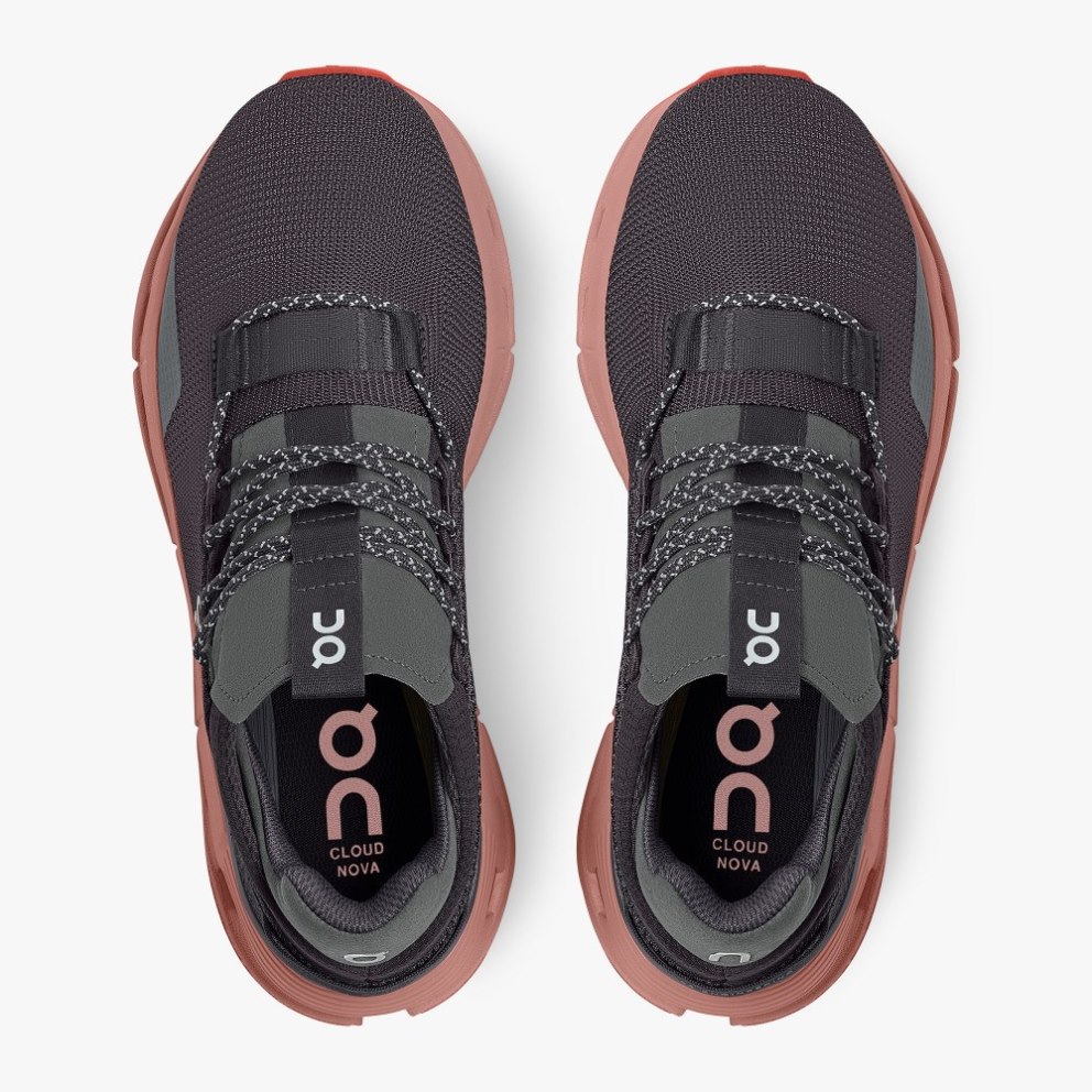 On Cloudnova Women's Sneakers Black / Rose | GBY430-CA