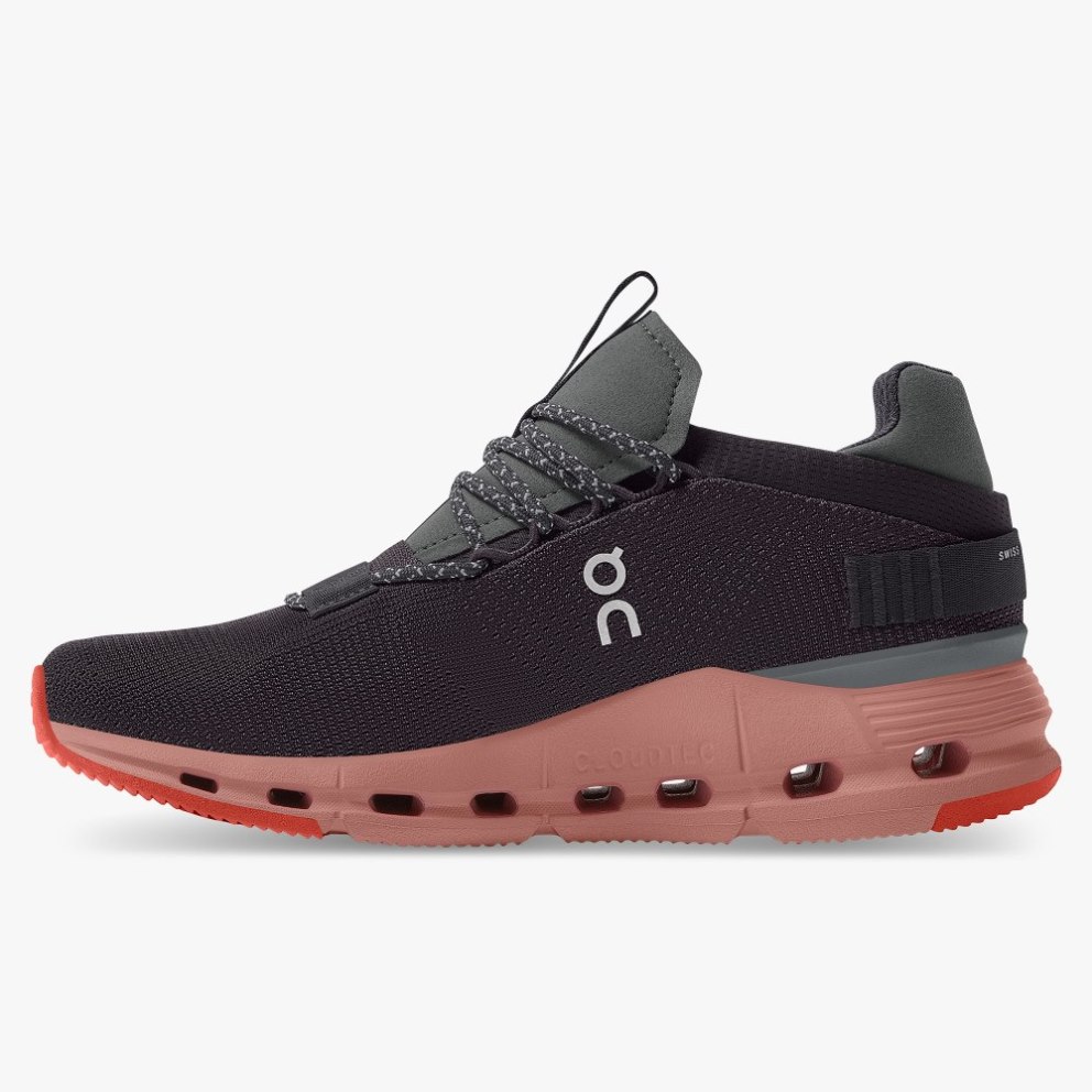 On Cloudnova Women's Sneakers Black / Rose | GBY430-CA